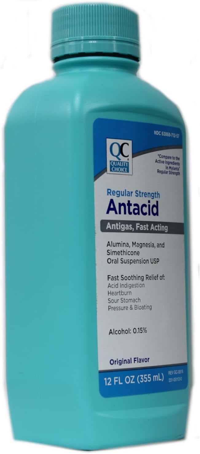 Quality Choice Pack Of 3 Regular Strength Antacid Liquid Original Flavor 12 Oz - Image 3