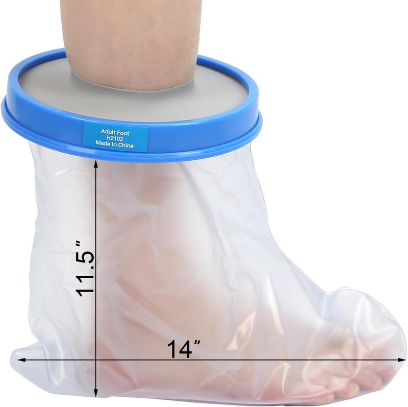 Blue PP Adult Foot Cast Cover, Bath Protector with Silicone for Shower and Bath, 29 cm Height Protection for Leg and Foot - Image 4
