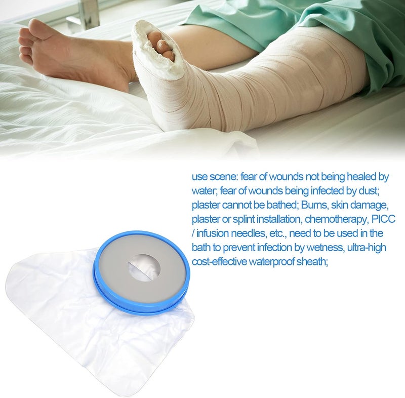 Blue PP Adult Foot Cast Cover, Bath Protector with Silicone for Shower and Bath, 29 cm Height Protection for Leg and Foot - Image 5