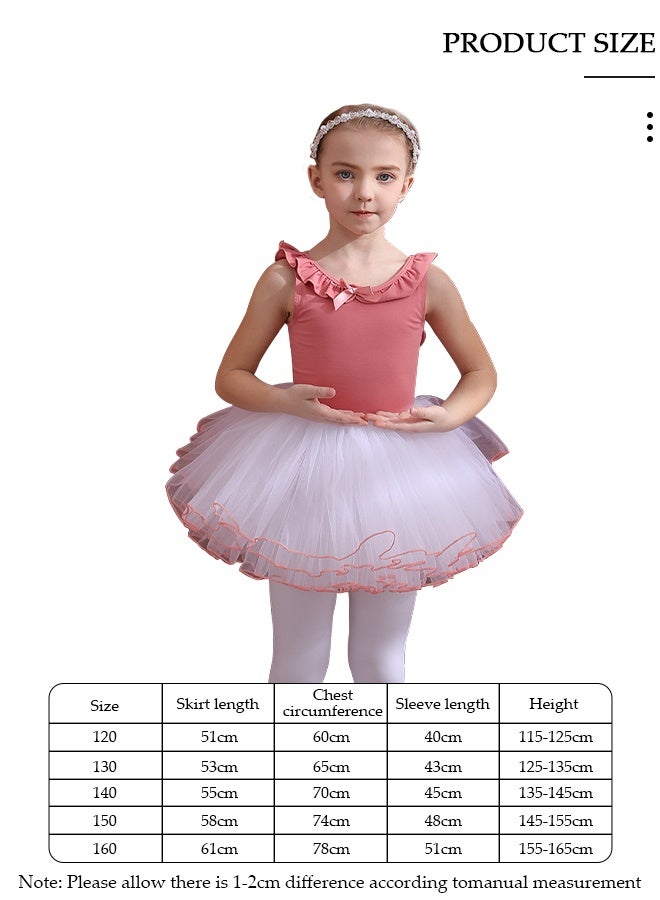 DUNISO Girls Ballet Leotards Toddler with Skirted,Skirted Leotards with Tutus Skirt Dance Dress with Lace Hemline, Ruffle Sleeve Dance Gymnastic Ballerina Ballet Outfit Dress, Mini Skirt Princess Dresses Dance Wear Clothes - Image 2