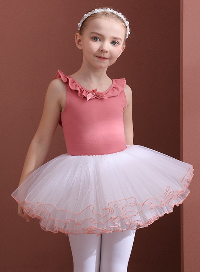 DUNISO Girls Ballet Leotards Toddler with Skirted,Skirted Leotards with Tutus Skirt Dance Dress with Lace Hemline, Ruffle Sleeve Dance Gymnastic Ballerina Ballet Outfit Dress, Mini Skirt Princess Dresses Dance Wear Clothes - Image 5