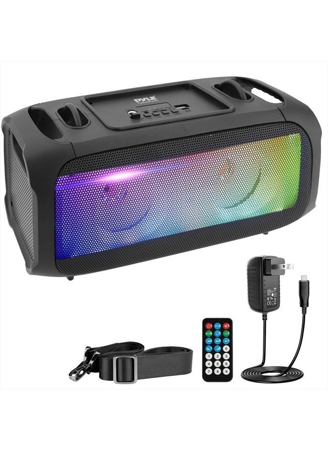 Pyle - Wireless Portable Bluetooth Boombox Speaker - 120W Rechargeable Boom Box Speaker Portable Barrel Loud Stereo System - Flashing LED, FM Radio/Aux/MP3/USB Flash Drive/Micro SD, & 1/4 in PPHP42B,Bla - Image 1