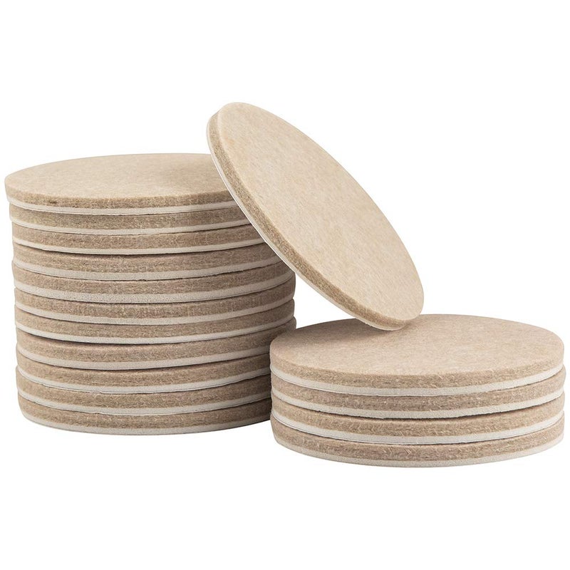 SoftTouch 16 PCS 3 Round HeavyDuty Felt Pads NonSlip Furniture Protectors for Hardwood Tile Laminate Scratch Noise Reducing for Chairs Tables SofaBeige