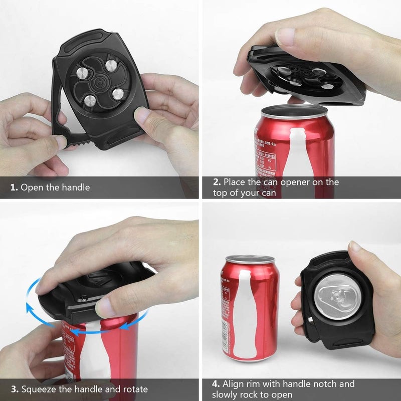 RAMPKD Can Opener Kitchen Bar Stool Drink Opener Topless Can Beer Bottle Opener Multicolor Plastic Steel Rotary can Opener 1Pcs - Image 4
