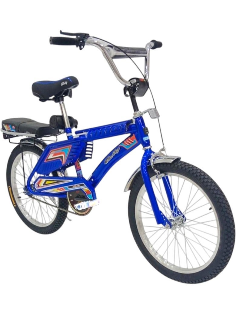 رامبو دراجة رامبو فري ستايل للأطفال بمقعدين، مقاس 20 بوصة، تصميم إندونيسي لدراجة رامبو مع مقعد قابل للتعديل، دراجة أطفال بعجلات مملوءة بالهواء، فرامل يدوية وخلفية، للأعمار من 8 سنوات فما فوق