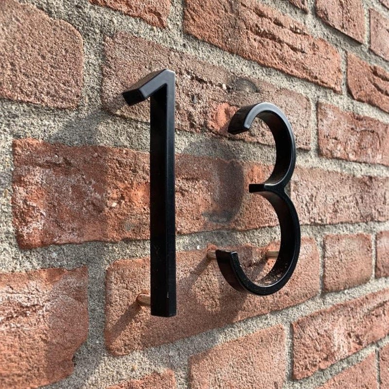 BVNUD 5 inch Stainless Steel Floating House Number, Metal Modern House Numbers, for Outdoor Mailbox Yard Home Wall DoorGarage Gate with Nail Kit, Coated Black, 912 Visibility Signage - Image 5