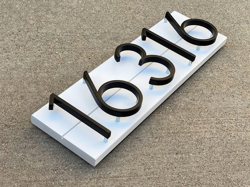 BVNUD 5 inch Stainless Steel Floating House Number, Metal Modern House Numbers, for Outdoor Mailbox Yard Home Wall DoorGarage Gate with Nail Kit, Coated Black, 912 Visibility Signage - Image 4