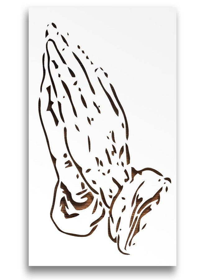 STENCILAIR Praying Hands Stencil – 6x4.5 Inch Reusable 10ml Mylar Template for Airbrush, Drawing, Painting, Scrapbooking & Religious Crafts - Image 1