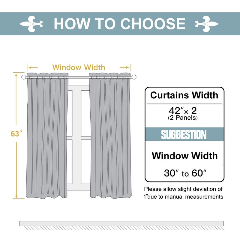 ChrisDowa Grommet Blackout Curtains for Bedroom and Living Room - 2 Panels Set Thermal Insulated Room Darkening Curtains (Stone Blue, 42W x 63L) - Image 5