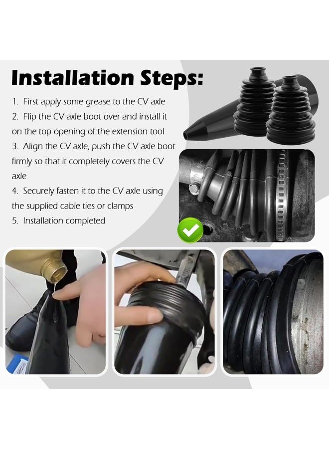 Aokdom CV Boot Repair Kit,Water&Dust Resistant CV Axle Boot Repair Kit with CVs Boots Clamps & Expander Tool,Professional CVs Joint Boots Kits for Calibers 3.56",2.96",2.46" - Image 3