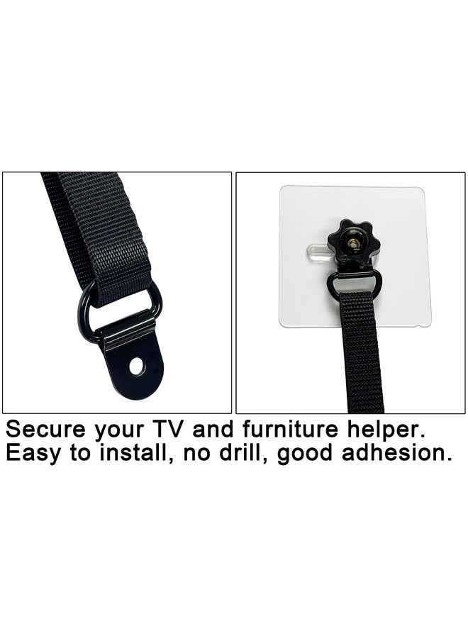 xicveiuz 3 Pack No-Drill Flat Screen TV Safety Straps, Adjustable Anti-Tip Furniture Anchor Kit for Baby Proofing - Image 5