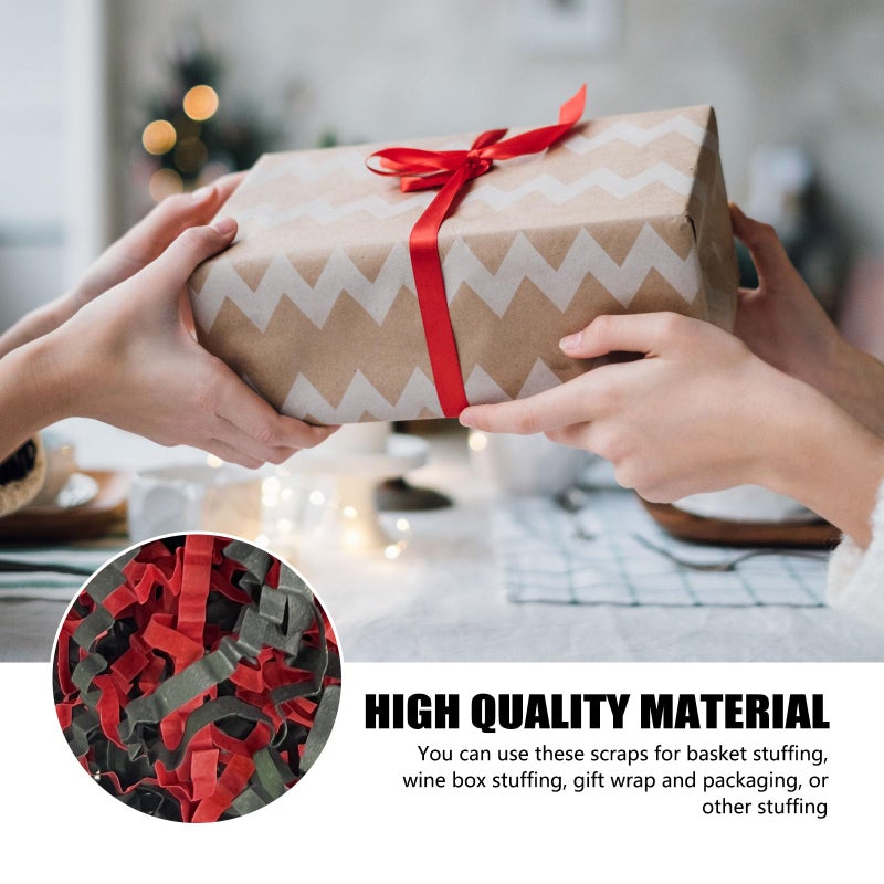 Zebmoon 2 Lb Black Red Crinkle Cut Paper Shred Filler Great For Gift Wrapping  Basket Filling  Birthday  Wedding  Halloween  Thanksgiving  Christmas Day  New Year Party Decorations Filling Supplies - Image 2
