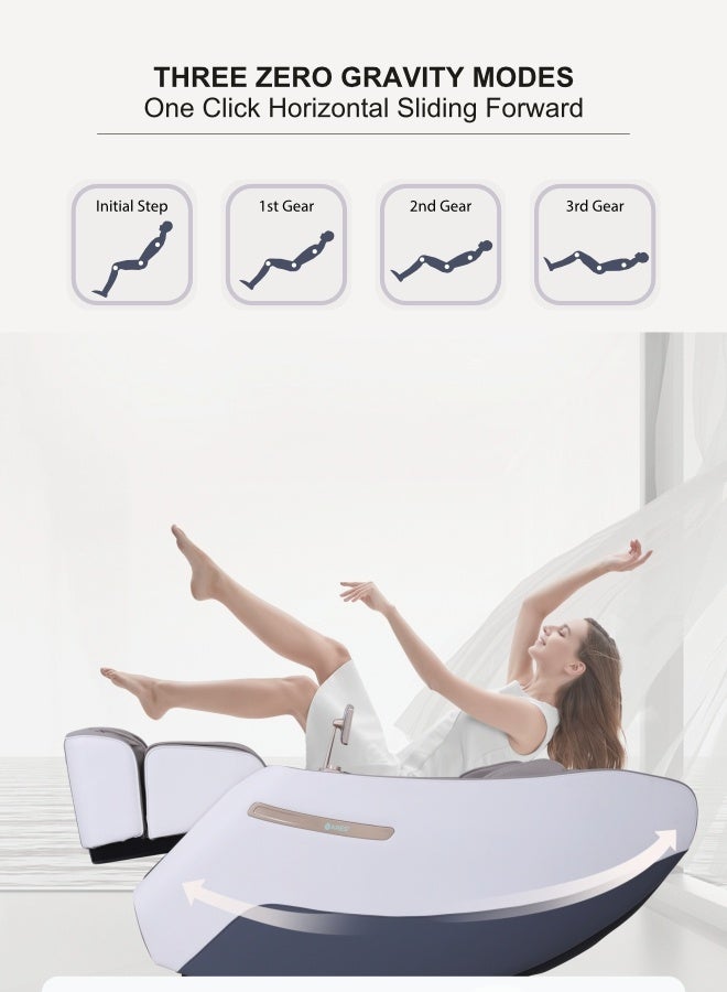 ARES uRoyal Massage Chair | 3D Super long SL-Track massage | 12 Auto massage program | Heating | Voice control | 3 Zero-gravity positions | 3D Digital Bluetooth (Beige Brown) - Image 4