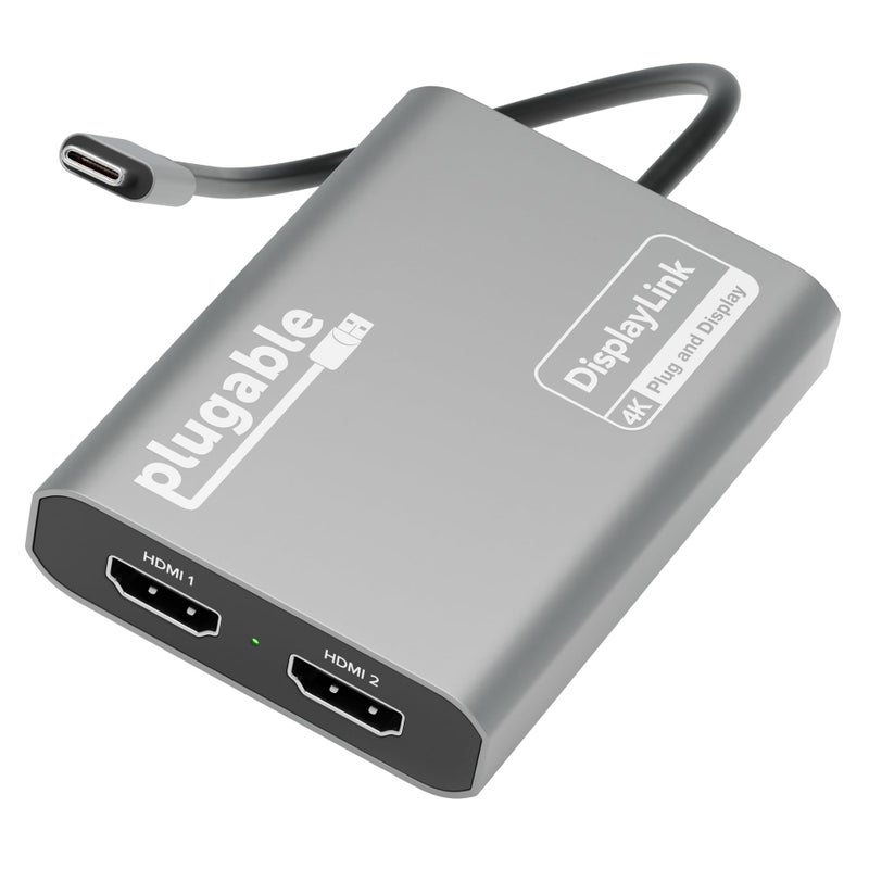 Plugable USB C to HDMI Adapter Dual Monitor 4K 60Hz for Apple Mac M1M2M3M4M5Neo DisplayLink Multiple Displays for Thunderbolt MacBook or iMac Driver Required USBC6950M - Image 2