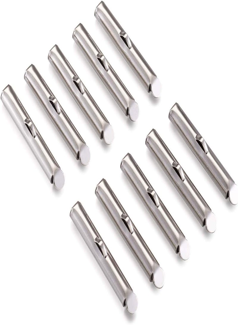 GGOOT Pandahall 50pcs Iron Slide On End Clasp Tubes Slider End Caps Crimp End Tube for Round 11/0 or 8/0 Seed Beads Platinum (25mm) - Image 1