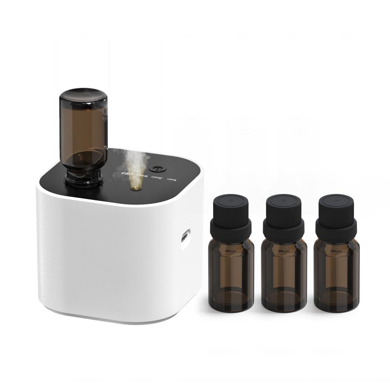 Hijoc Waterless Essential Oil Diffuser Scent Diffuser with Battery OperatedCycle Star3 Mist ModesCordless Diffusers for 400 sqft Home Bedroom Office DeskIncludes 30ml OilWhite - Image 2