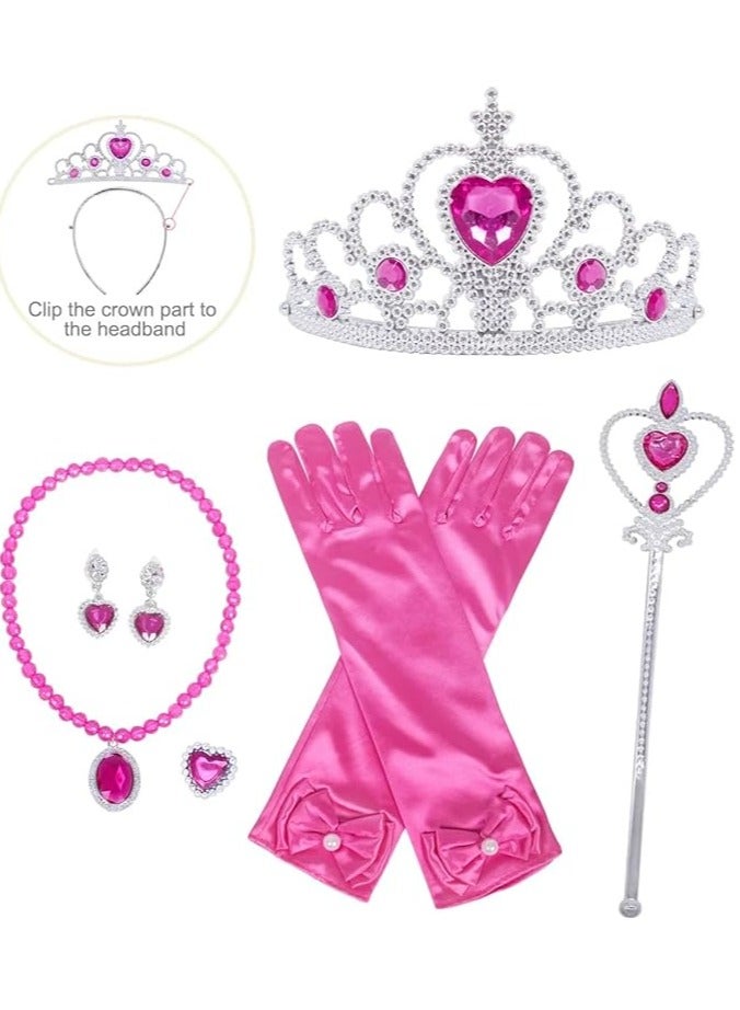 Peach Princess Costume,Peach Dress,Girls Dress Girls Party Cosplay,Princess Birthday Dress,Kids Costume Cosplay,Includes crown, necklace, earrings, gloves and rings  - Image 2