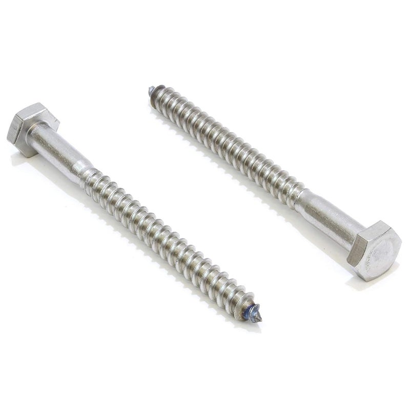 Bolt Dropper 1/4" x 3" Hex Head Lag, (25 Pack), 304 (18-8) Stainless Steel Coach Bolts/Large Screws for Wood with Plain Finish - Image 1