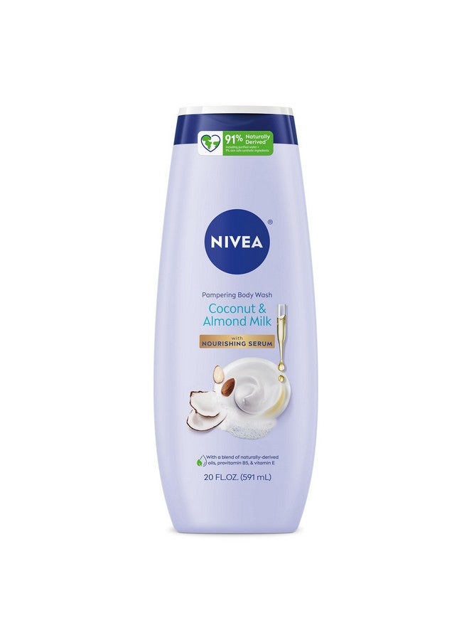 NIVEA Coconut and Almond Milk Pampering Body Wash, Moisturizing Body Wash with Nourishing Serum, Plant-Derived Oils, Essential Skin Lipids and Vitamins, 20 Fl Oz Bottle - Image 1