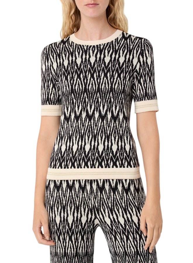 GERRY WEBER 1/2 Sleeve Knitted Printed Pullover  - Image 1