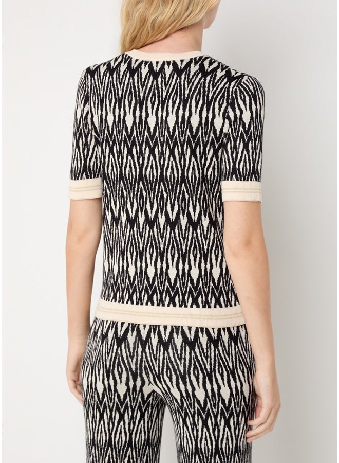GERRY WEBER 1/2 Sleeve Knitted Printed Pullover  - Image 2