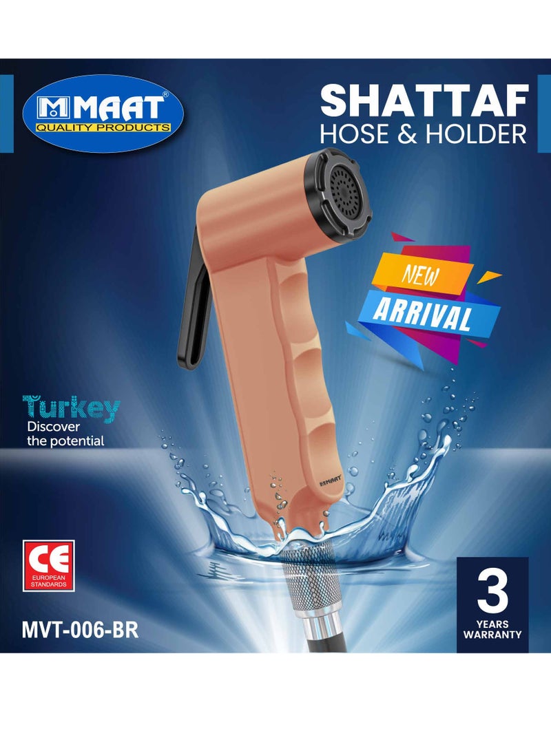 MAAT Shattaf Set with Hose and Holder - Bronze - Made in Turkey - Image 2