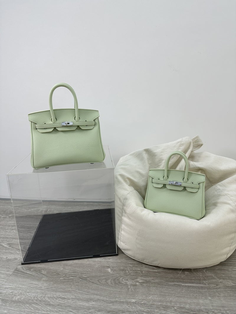 Litchi Pattern Genuine Leather Silver Buckle Platinum Bag Buckle Bridal Bag Cowhide Shoulder Handbag Crossbody Women'S Bag - Image 1