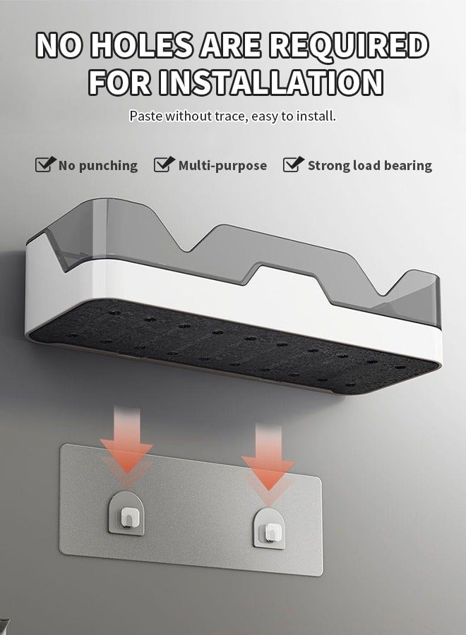 Multi-Function Shower Shelf, Wall-Mounted Bathroom Organizer with Self-Adhesive Tape, No Drilling, Suitable for Home Kitchen, Bathroom and Dormitory Use - Image 5