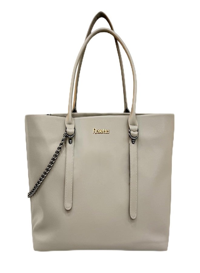 Rosetta Women's Premium Office Handbag | Elegant Vegan leather Tote Bag with Spacious Compartments - light grey - Image 1