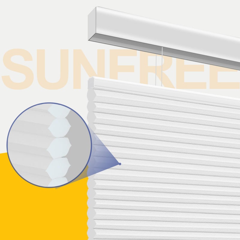 SUNFREE Top Down Bottom Up Cellular Blinds,Cellular Shades Blackout, Honeycomb Window Shade for Windows, 22" W x 36" H, White(Light Filtering) - Image 2