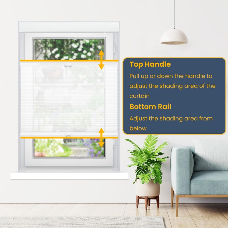 SUNFREE Top Down Bottom Up Cellular Blinds,Cellular Shades Blackout, Honeycomb Window Shade for Windows, 22" W x 36" H, White(Light Filtering) - Image 3
