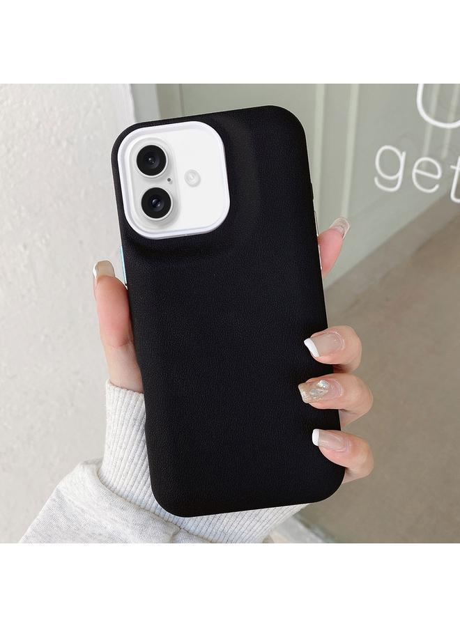 جراب هاتف من الجلد لهاتف iPhone 16 Plus (أسود)