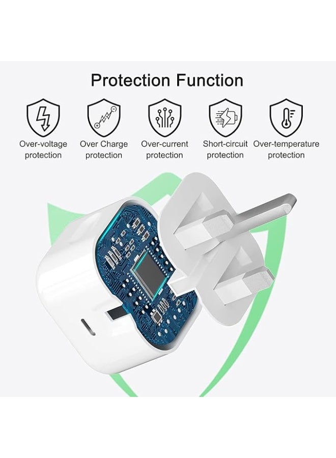 أتش آر شاحن سريع بتقنية PD، منفذ من النوع C، محول عالمي لهواتف سامسونج جالاكسي S20 وS21 وS22 وS23 ونوت 20، متوافق مع الهواتف المحمولة والأجهزة اللوحية، وآيفون 15/16/17 / أسود/أبيض 35 واط - Image 2