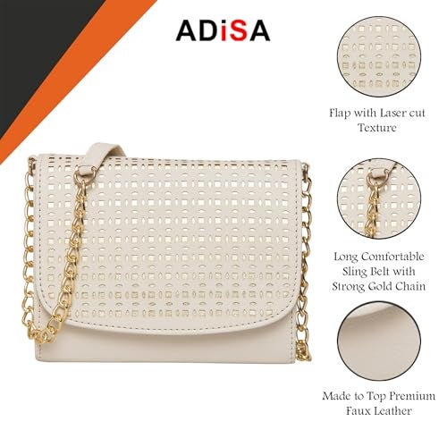 ADISA Women & Girl's Sling Bag (Off White) - Image 4
