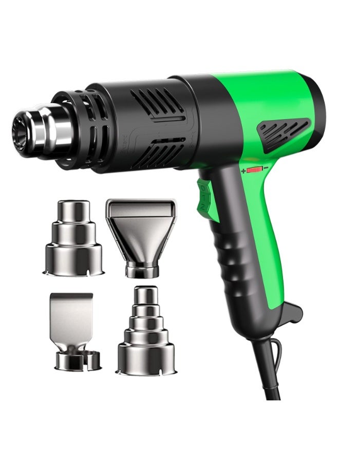 ZLH HITY 2800W Industrial Heat Gun, Fast Heating 122℉-1202℉ (50℃-650℃) Variable Temperature Control Overheat Protection 2 Speed Air Flow with 4 Nozzles for Crafts, Shrinking Tubing, Vinyl Wrap - Image 1