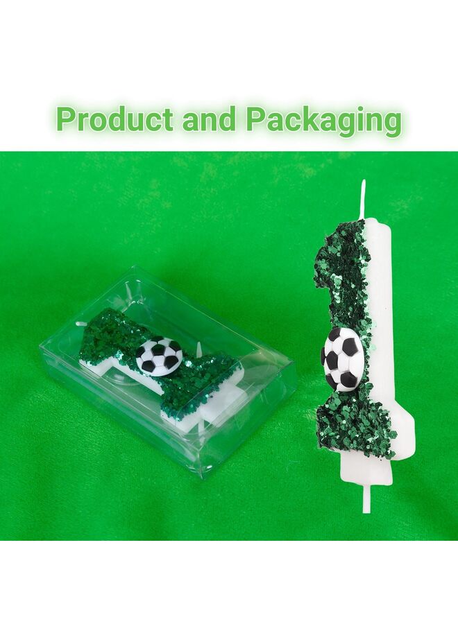 LAMAY Football Birthday Number Candles, Glitter Cake Party Decorations, Anniversary Celebration Supplies (Green, 7) - Image 3