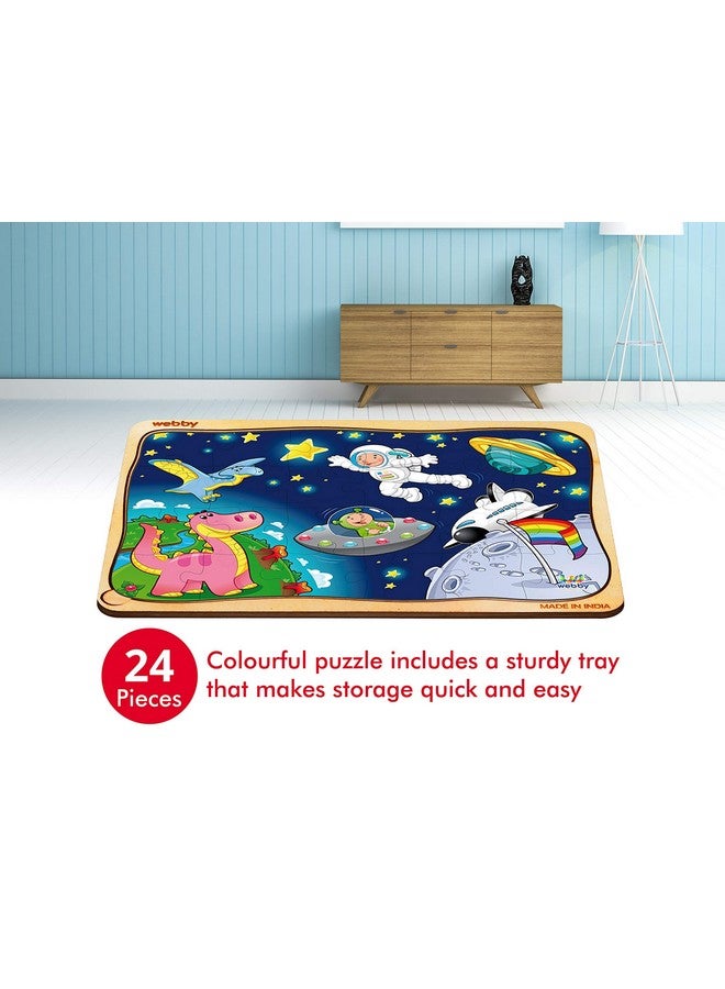 Webby The Man in Space Wooden Jigsaw Puzzle, 24Pcs, Multicolor - Kids - Image 2