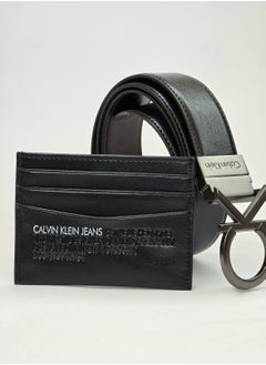 CALVIN KLEIN JEANS PLUS Calvin Klein Jeans Men's Reversible Black/Brown Leather Belt and Card Holder Set  - Image 3