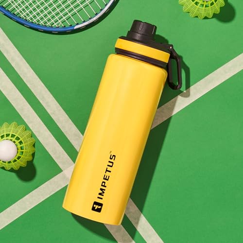 IMPETUS Stainless Steel Water Bottle 1L – Sipper Bottle with Carry Handle, Leakproof, Rust-Resistant & Durable, for Men & Women | Gym, School, Office & Daily Use – Yellow - Image 5