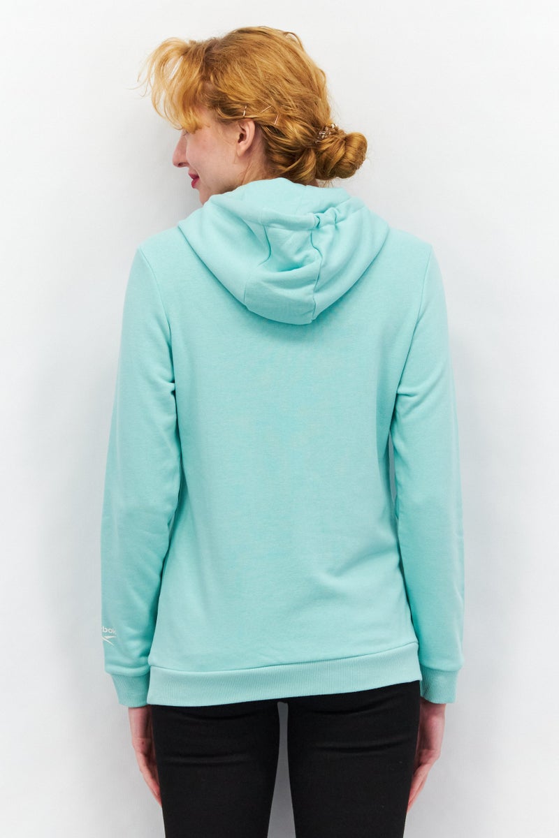 Reebok Women Sportwear Fit Hooded Outdoor Sweatshirt, Mint Green - Image 3