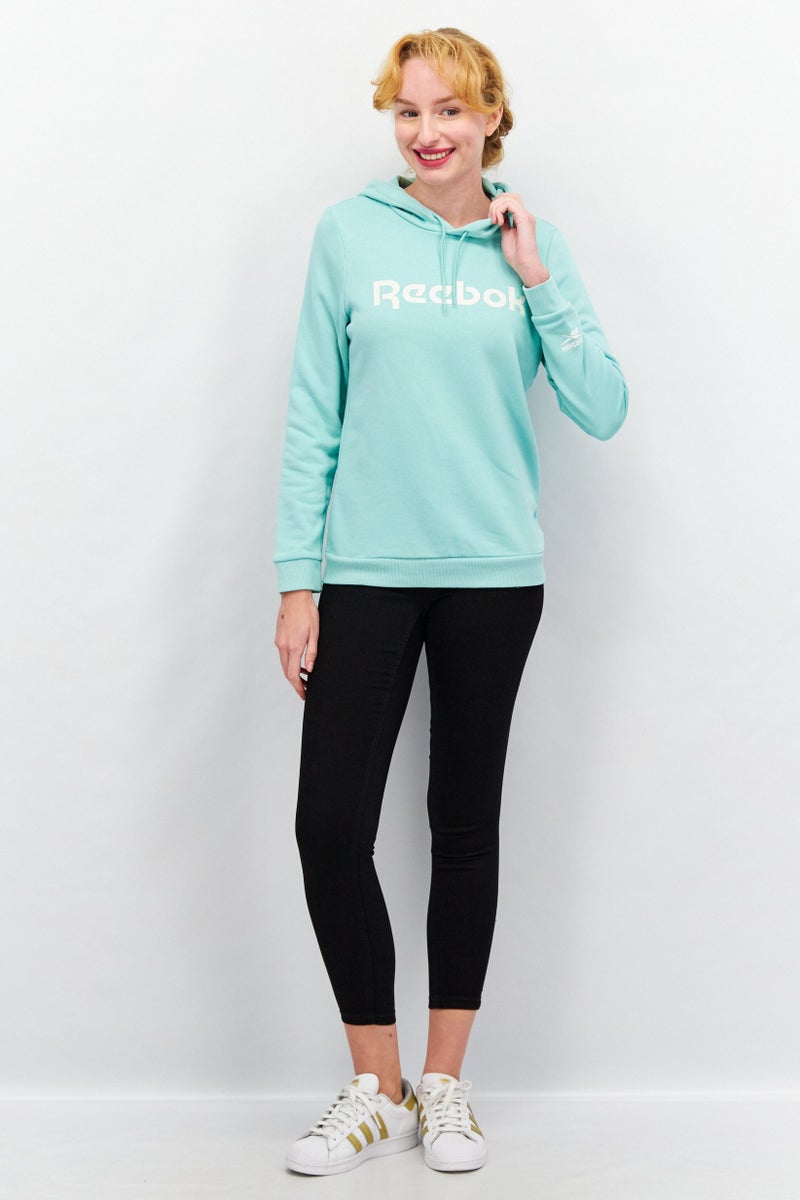 Reebok Women Sportwear Fit Hooded Outdoor Sweatshirt, Mint Green - Image 4
