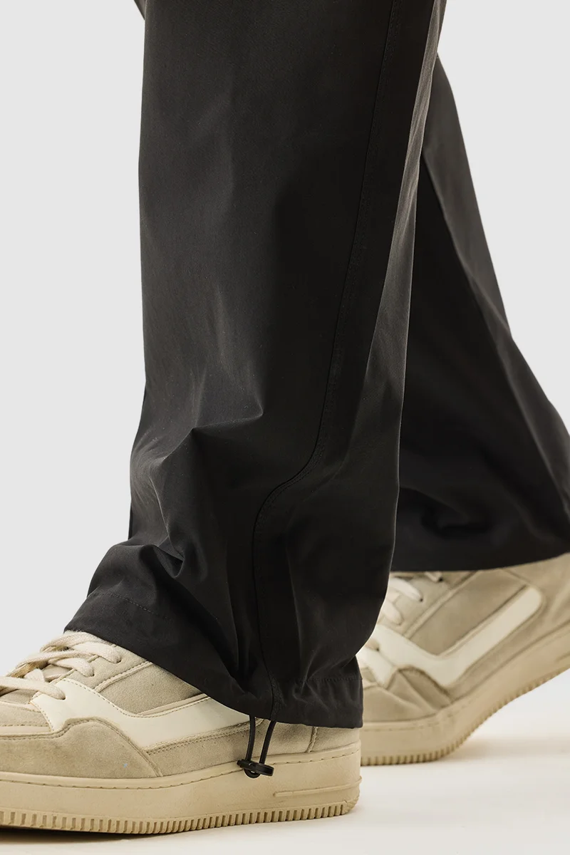 سنيتش Black Solid Relaxed Casual Cargo