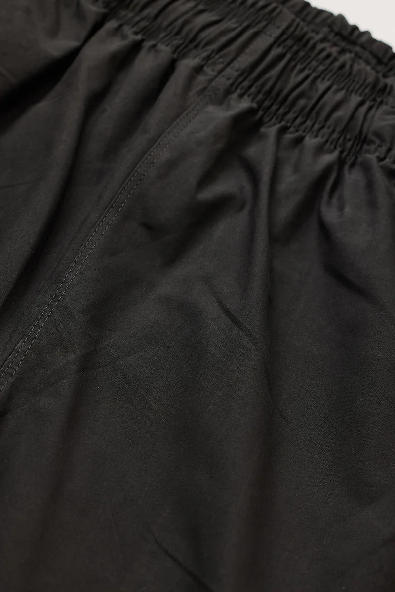 SNITCH Black Solid Relaxed Casual Cargo