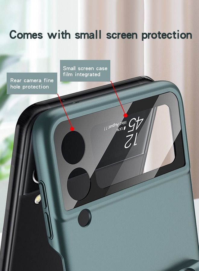 GROIC حافظة لهاتف سامسونج جالاكسي Z فليب 4 مقاس 6.7 بوصة مع حافظة هاتف أنيقة للأعمال، ظهر صلب من البولي كربونات، واقي عدسة كاميرا زجاجي رفيع للغاية، غطاء مقاوم للصدمات لهاتف سامسونج Z فليب 4 - Image 4