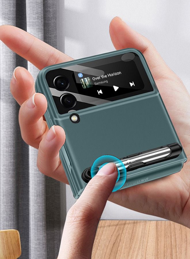 GROIC حافظة لهاتف سامسونج جالاكسي Z فليب 4 مقاس 6.7 بوصة مع حافظة هاتف أنيقة للأعمال، ظهر صلب من البولي كربونات، واقي عدسة كاميرا زجاجي رفيع للغاية، غطاء مقاوم للصدمات لهاتف سامسونج Z فليب 4 - Image 5