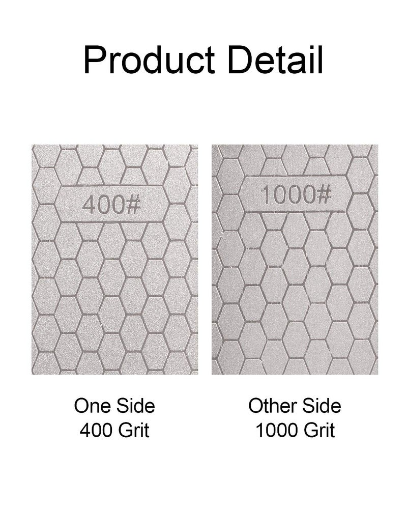 S SATC Diamond Sharpening Stone 2 Side Grit 400/1000 Diamond Plate Honing Stone 8-inch Hone Sharpener White - Image 3