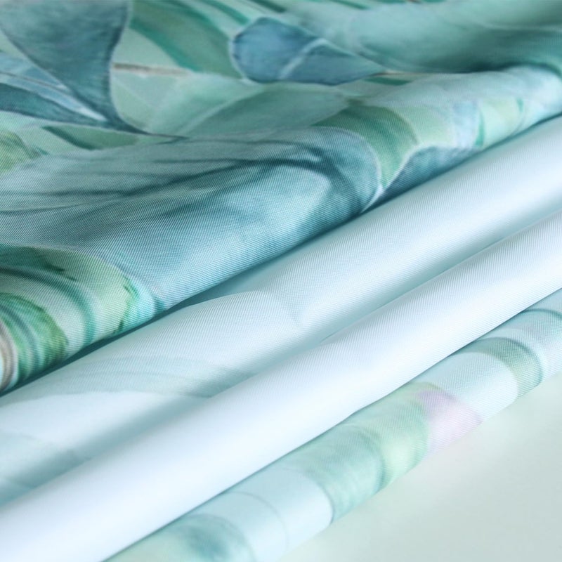 Niidder Green Leaf Shower Curtain, Emerald Bird Mint Green 72 â€œW x 72â€ L with 12 Hooks, Weighted Hem Bathroom Shower Curtain, Hummingbird Shower Curtains Water Resistant - Image 4