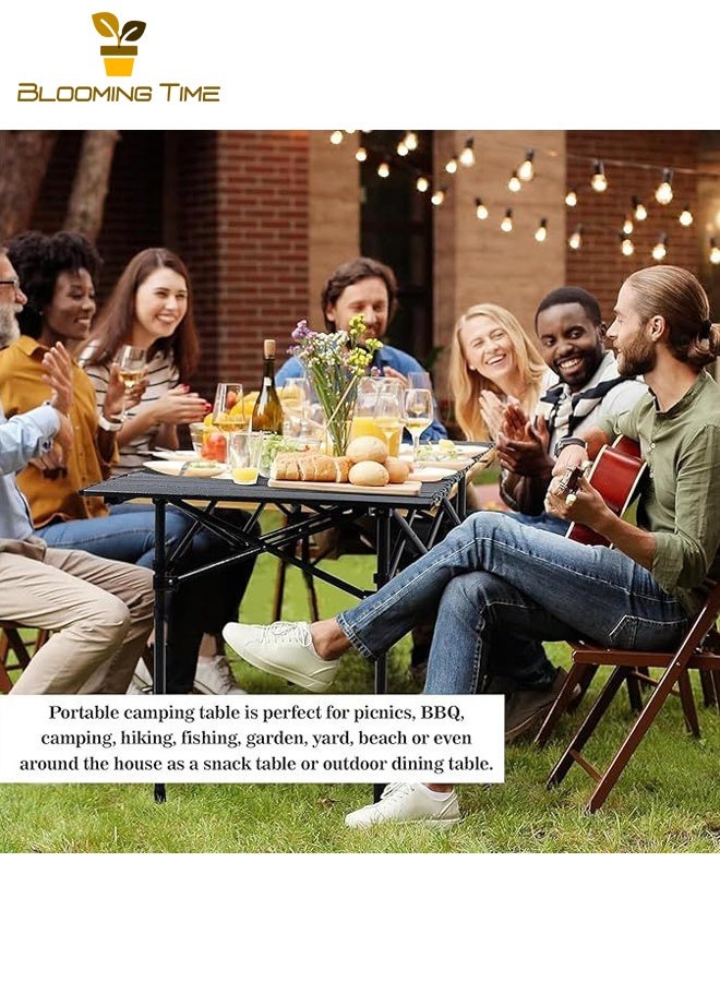 بلومنغ تايم طاولة قابلة للطي للتخييم في الهواء الطلق-طاولة قابلة للطي خفيفة الوزن مع سطح طاولة من الألومنيوم وحقيبة حمل ، يسهل حملها ، مثالية للخارجية ، والنزهات ، والطبخ ، والشاطئ ، والمشي لمسافات طويلة ، وصيد الأسماك - Image 1