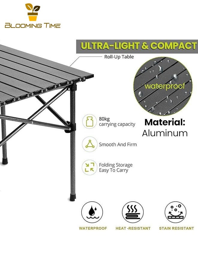 بلومنغ تايم طاولة قابلة للطي للتخييم في الهواء الطلق-طاولة قابلة للطي خفيفة الوزن مع سطح طاولة من الألومنيوم وحقيبة حمل ، يسهل حملها ، مثالية للخارجية ، والنزهات ، والطبخ ، والشاطئ ، والمشي لمسافات طويلة ، وصيد الأسماك - Image 3