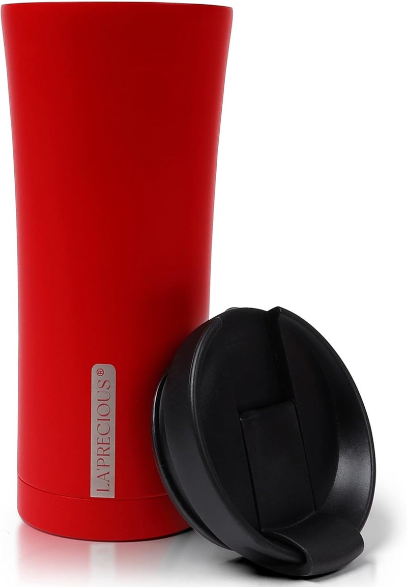 LA' PRECIOUS LA’ PRECIOUS Travel Coffee Mug 500 ml, Vacuum Insulated Stainless Steel Tumbler, Double Walled, Thermo Coffee Cup (FIRE RED) - Image 1